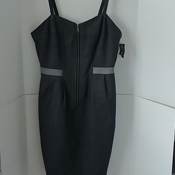 I❤️ Ronson Grey Zip Front Fitted Dress S - Picture 1 of 10
